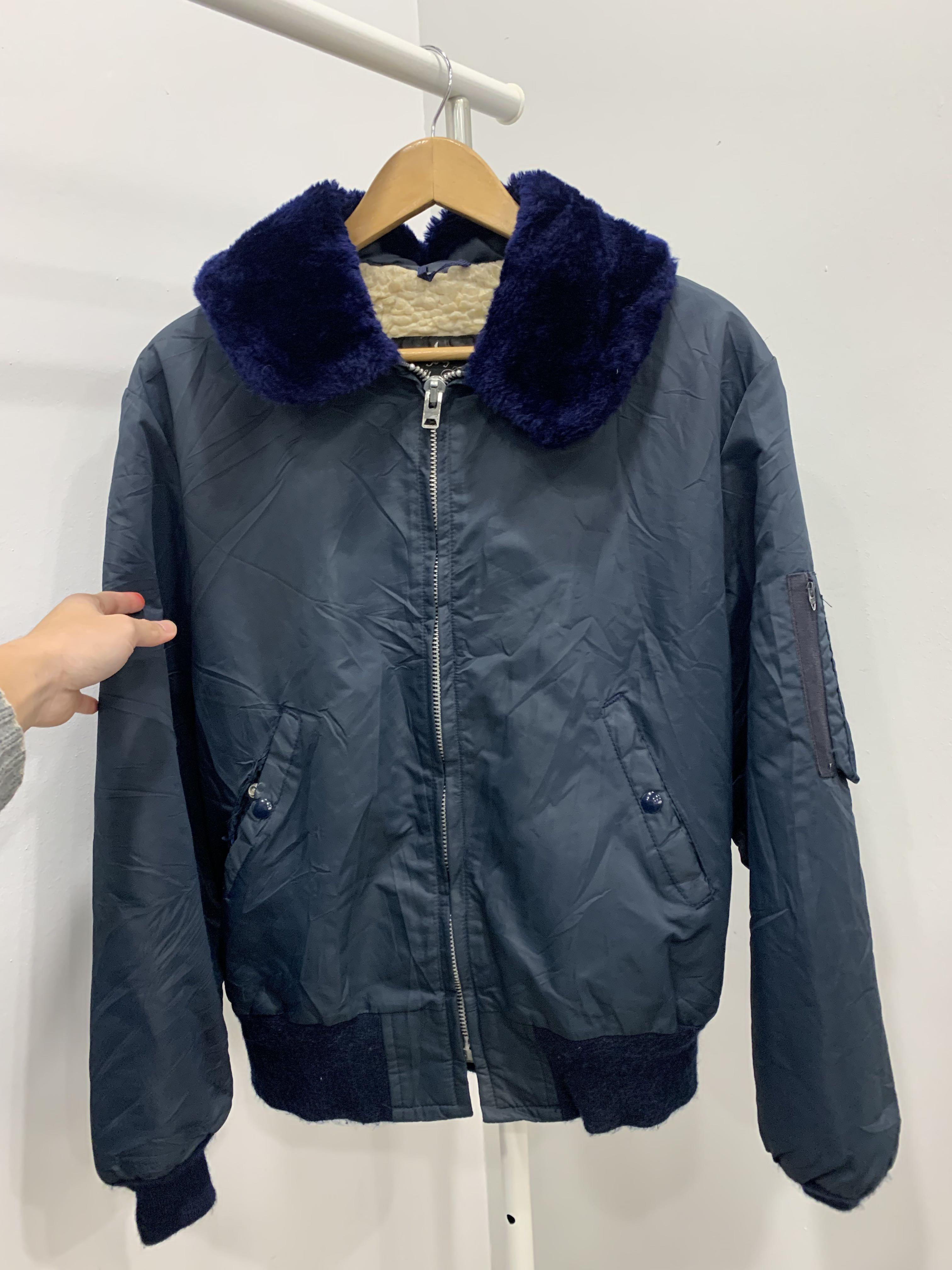 Fur collar police jacket outlet