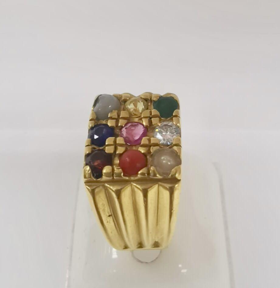 Gold ring with 9 stones discount
