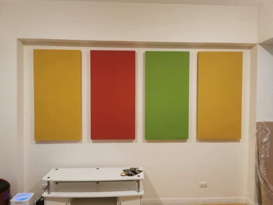 ACOUSTIC PANEL FOR STUDIO, OFFICE, THEATER ROOM (Category: Soundbars, Speakers & Amplifiers) located in Marikina City. Submitted by christine_km8enterprises (Listing ID 1163640743, Image 2). Description: Acoustic Panels (Sound Proofing) ✅Sound Proofing ✅Light weight materials ✅Durable Framing ✅Can choose color of Fabric ✅Detachable to walls ✅Easy to clean ✅Easy to Install Available sizes: 2feet x 4feet 2feet x 2feet 1feet x 1feet Lead time depend