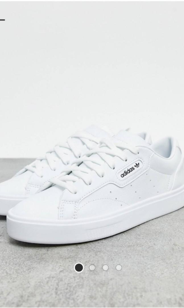 Adidas originals deals white sleek trainers