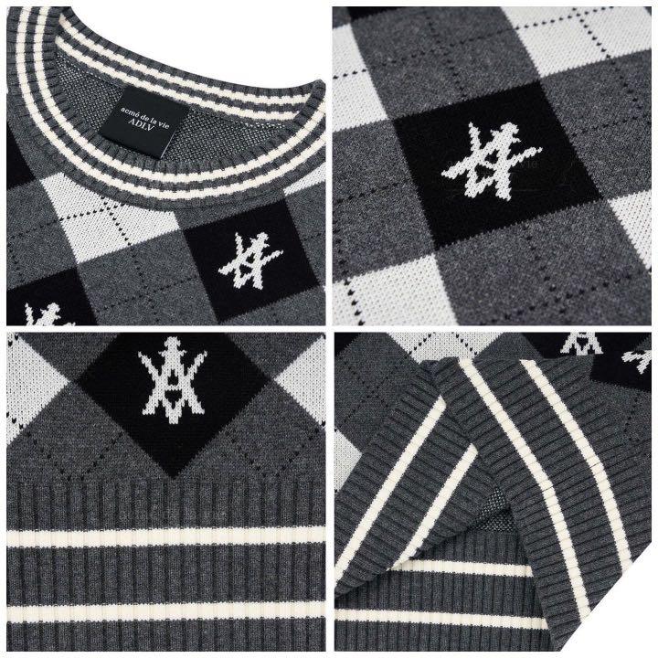 [ADLV X LISA] A LOGO PATTERN ARGYLE KNIT VEST 2022 - PREORDER, Women's ...