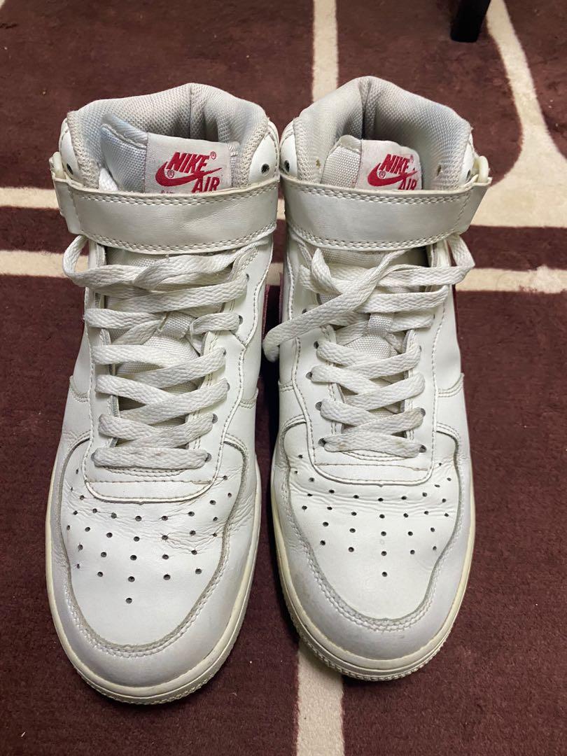 Nike air force 1 mid outlet sail university red