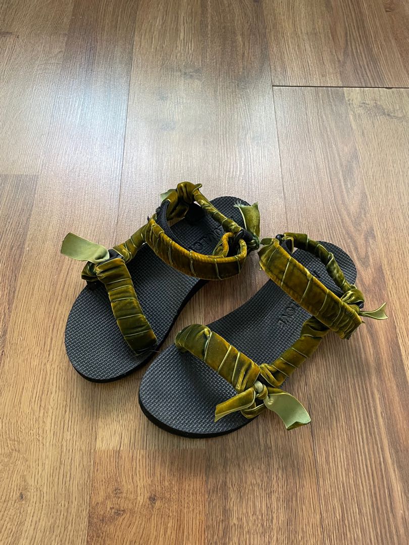 RTP 280 Arizona Love Green Velvet Trekky Sandals FR38 Women s
