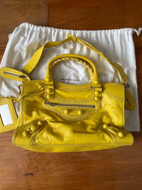 Balenciaga yellow handbag hot sale