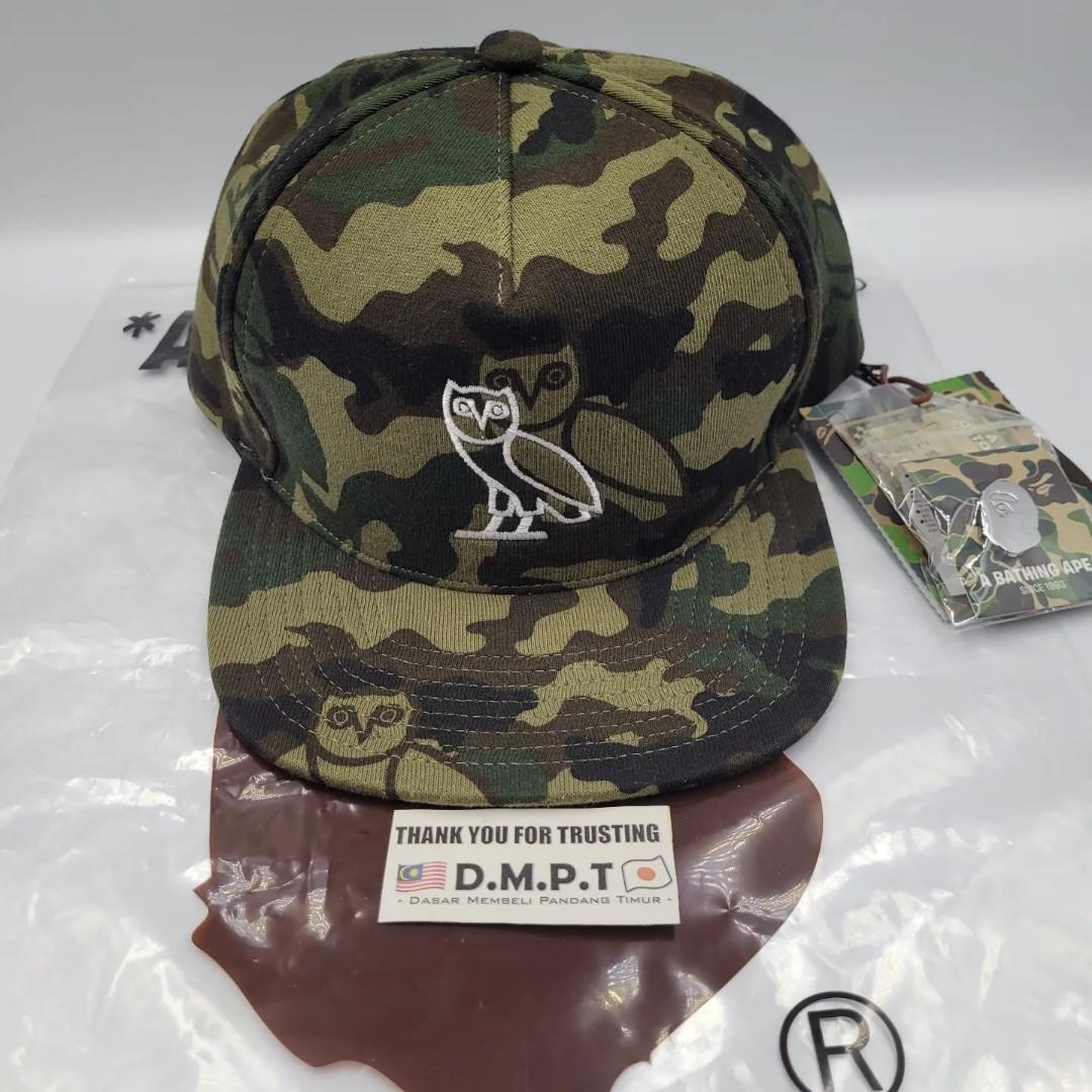 BAPE X OVO OCTOBER VERY OWN CAMO SNAPBACK CAP MADE IN JAPAN
