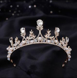 Baroque Princess Tiara Headband Crystal Crown for Wedding Birthday Party Photoshot