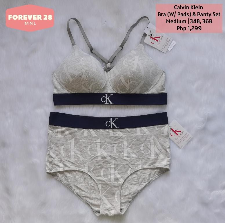 Calvin Klein Bra & Panty Set Medium (34B/36B), Women's Fashion