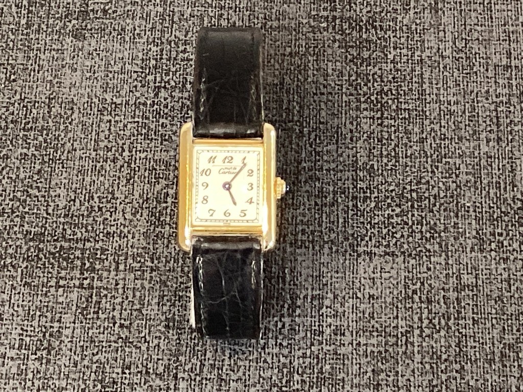 Cartier vermeil tank quartz argent top 925
