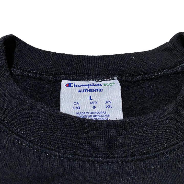 Champion eco black crewneck Fesyen Pria Pakaian Baju Luaran di Carousell