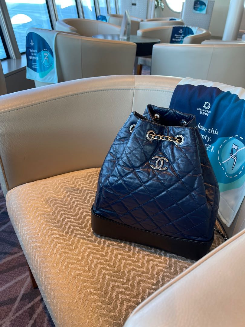 Chanel Gabrielle Blue x Black Backpack (Medium), Women's Fashion, Bags