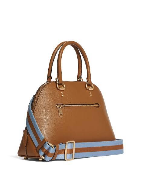 Coach Katy Satchel with Diary Embroidery (Category: Luxury Bags & Wallets) located in Mandaluyong City. Submitted by shop_0n_the_spot (Listing ID 1163682995, Image 2). Description: Coach Katy Satchel with Diary Embroidery Product Details • Refined pebble leather and smooth leather • Inside zip pocket • Zip closure, fabric lining • Handles with 3 3/4" drop • Outside zip pocket • Detachable strap with 22" drop for shoulder or crossbody wear • Four 