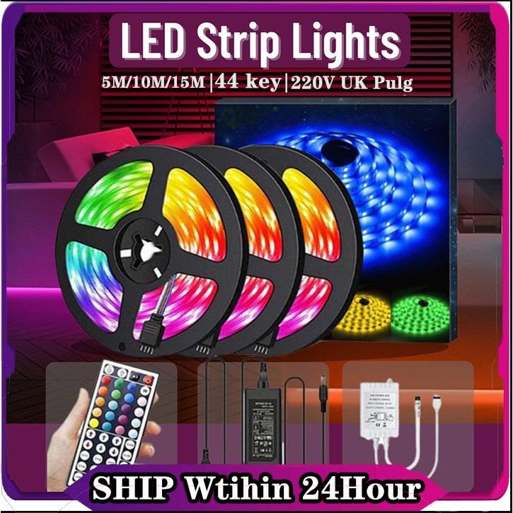 15M/10M/5M RGB 300LEDs 3528 LED Strip Light SMD+44Key Remote+12V Power Kit 