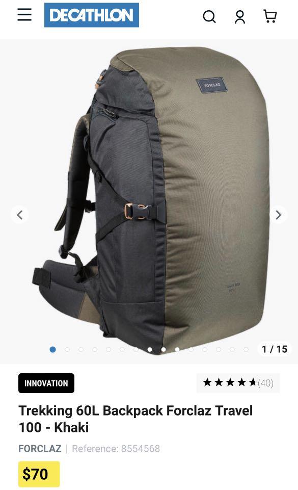 Decathlon Forclaz Travel 100 (Trekking 60L), Men's Fashion, Bags ...