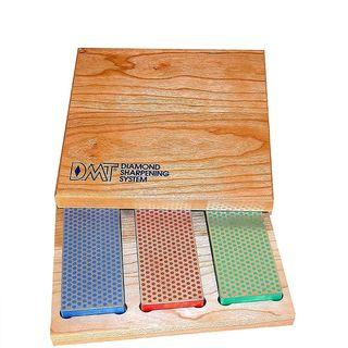 Diamond Machining Technology (DMT) Set of 3, 6-inch | Diamond Whetstone Sharpeners in Hard Wood Box