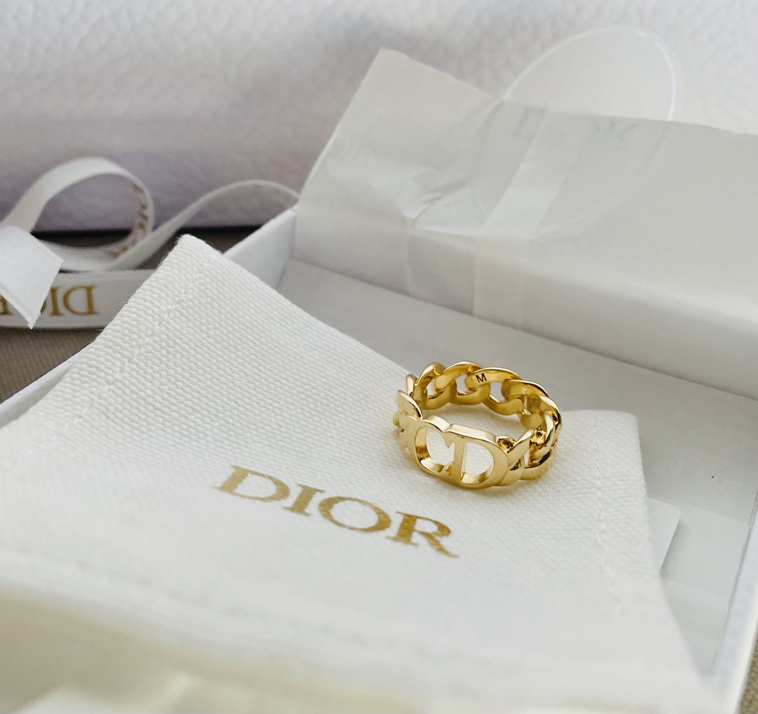 Dior  Jewelry  Dior Palladium Plated Logo Ring Size 7  Poshmark