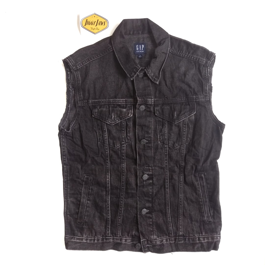 GAP DENIM TRUCKER VEST, Fesyen Pria 