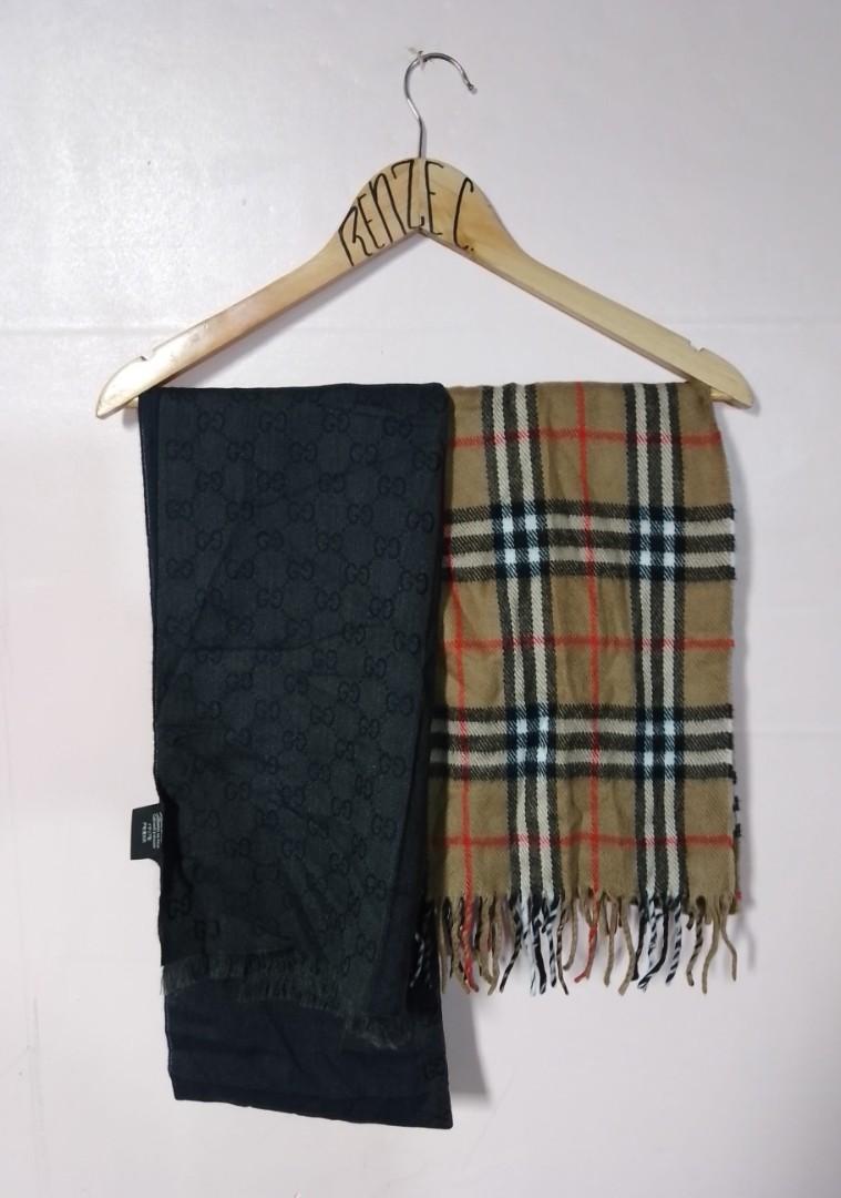 Gucci x Burberry Scarves (Unisex) Authentic, Women's Fashion, Watches &  Accessories, Scarves on Carousell