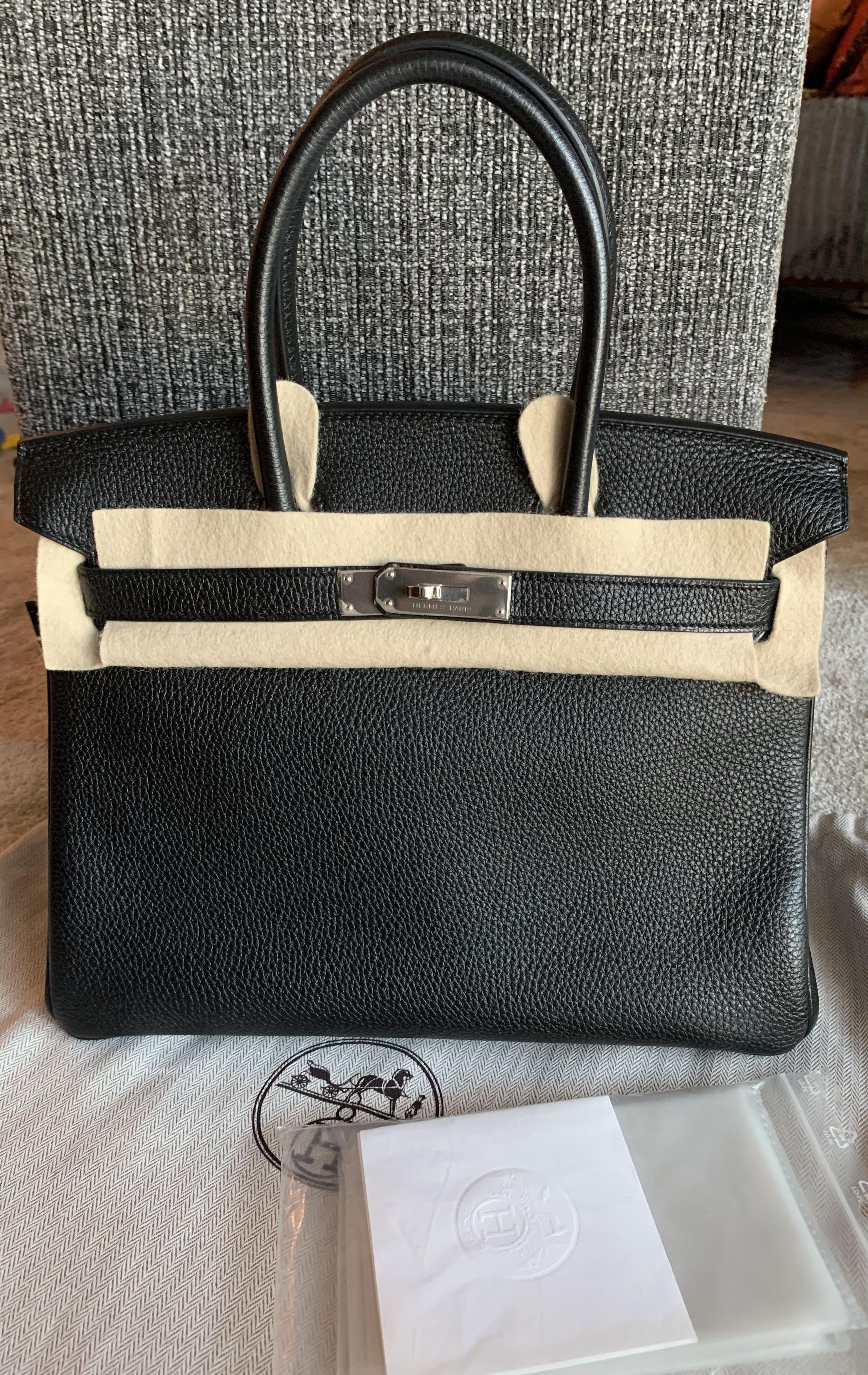 Birkin 30 Black togo, Luxury, Bags & Wallets on Carousell