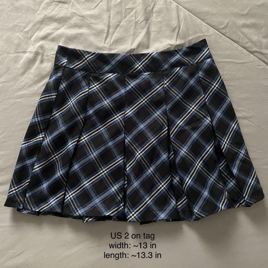 Blue plaid deals skirt h&m