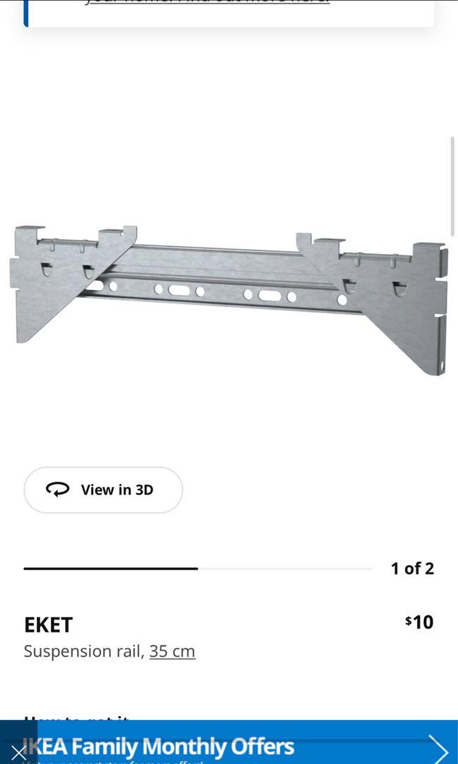 Ikea Eket Suspending Rail 35cm/70cm, Furniture & Home Living, Furniture