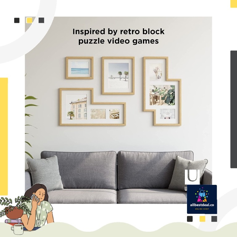 instock Umbra Mingle Gallery Collage Picture Frame Set, Natural