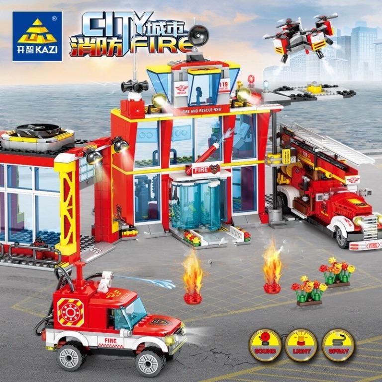 KAZI KY80532 FIRE STATION HEADQUARTER BUILDING BLOCKS Hobbies