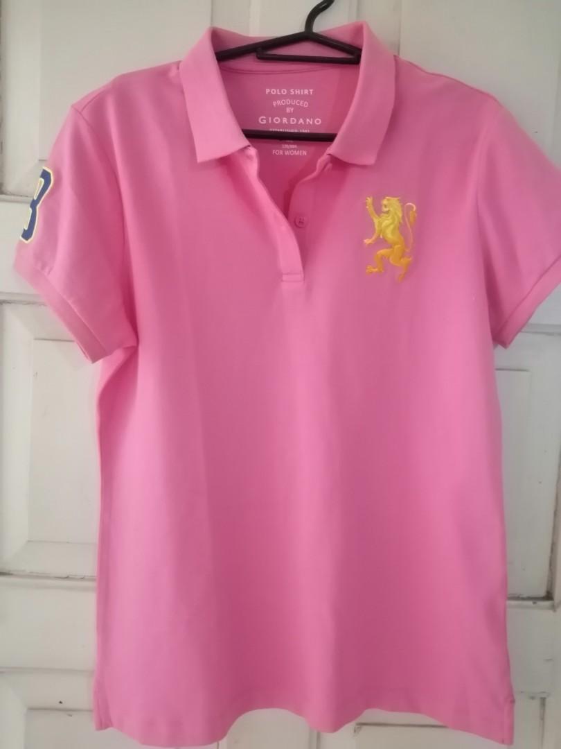 Ladies giordano polo shirt pink Women s Fashion Tops Shirts on