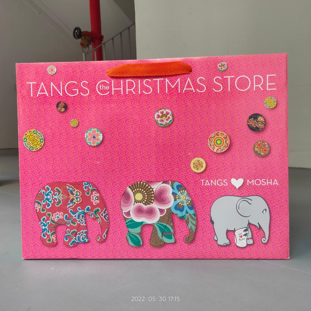 Retro Large Paper Shopping Bags CK Tangs Takashimaya S.C. Christmas more than 10 years old