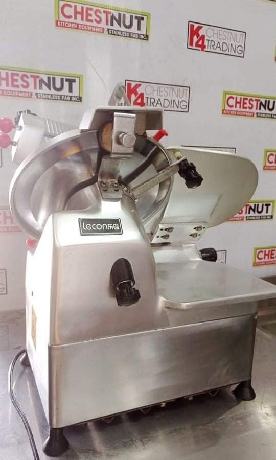 Lecon Fully Automatic Meat Slicer (Category: Other Kitchen Appliances) located in Makati City. Submitted by budgetappliance (Listing ID 1163515921, Image 2). Description: Lecon Fully Automatic Meat Slicer 12" blade size Display Unit/ Brand new Unit Never been used Voltage: 208-230V Good condition With 30days warranty For inquiries pls text or call 09058994523.