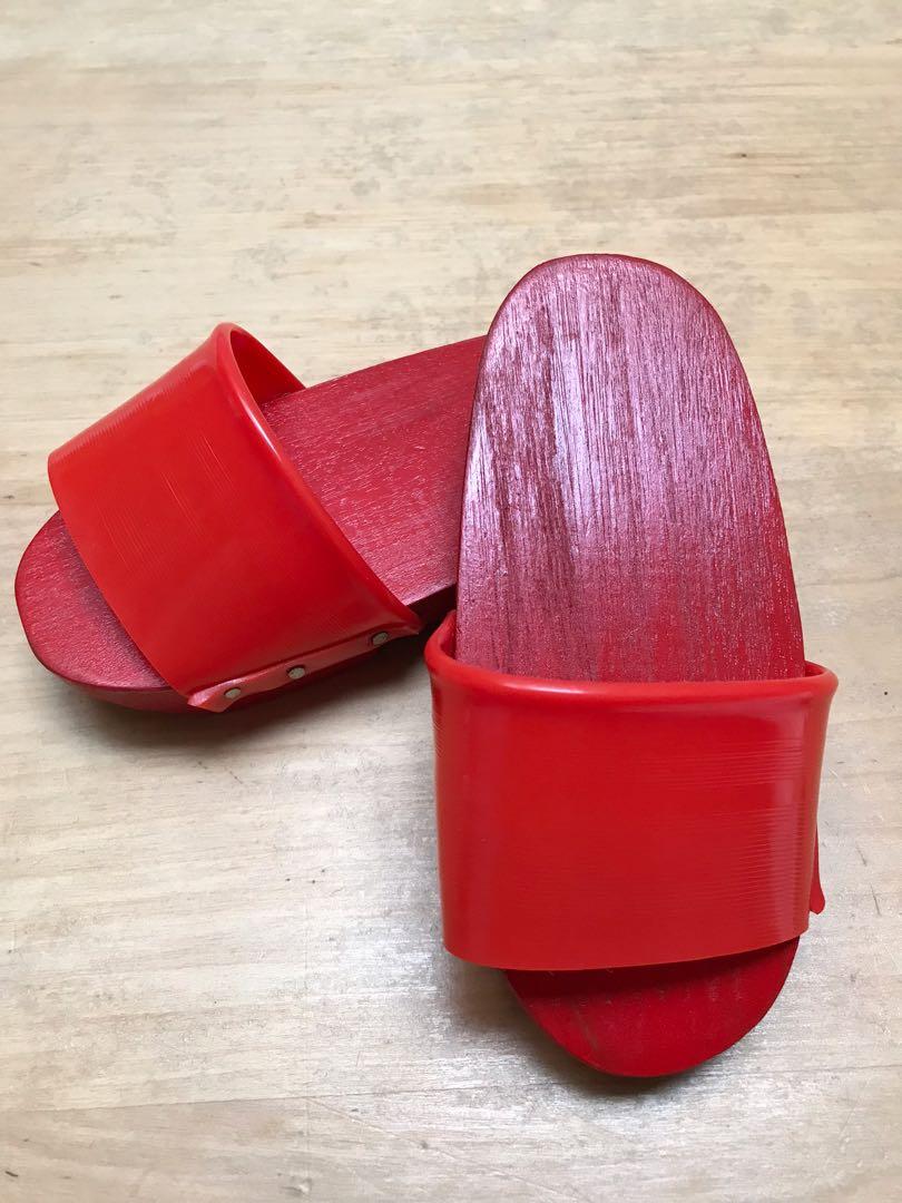 Little red clogs Babies Kids Babies Kids Fashion on Carousell