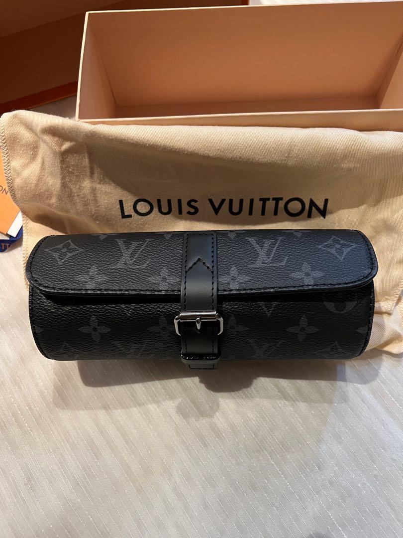 Replica Louis Vuitton 3 Watch Case Monogram Eclipse M43385 in 2023