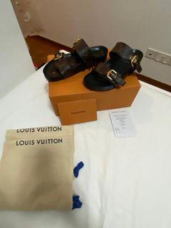 Louis Vuitton Bom Dia Flat Mule in Monogram Leather (Size 38 EU; 25.5cm)