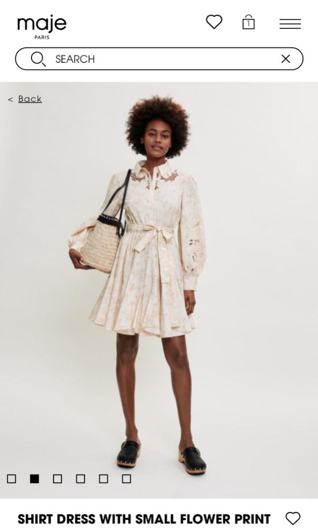 Maje printed shirt dress top