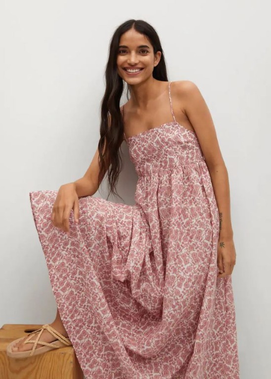 Mango red cheap maxi dress