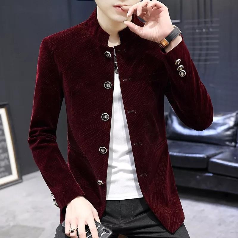 Red velvet cheap men's jacket