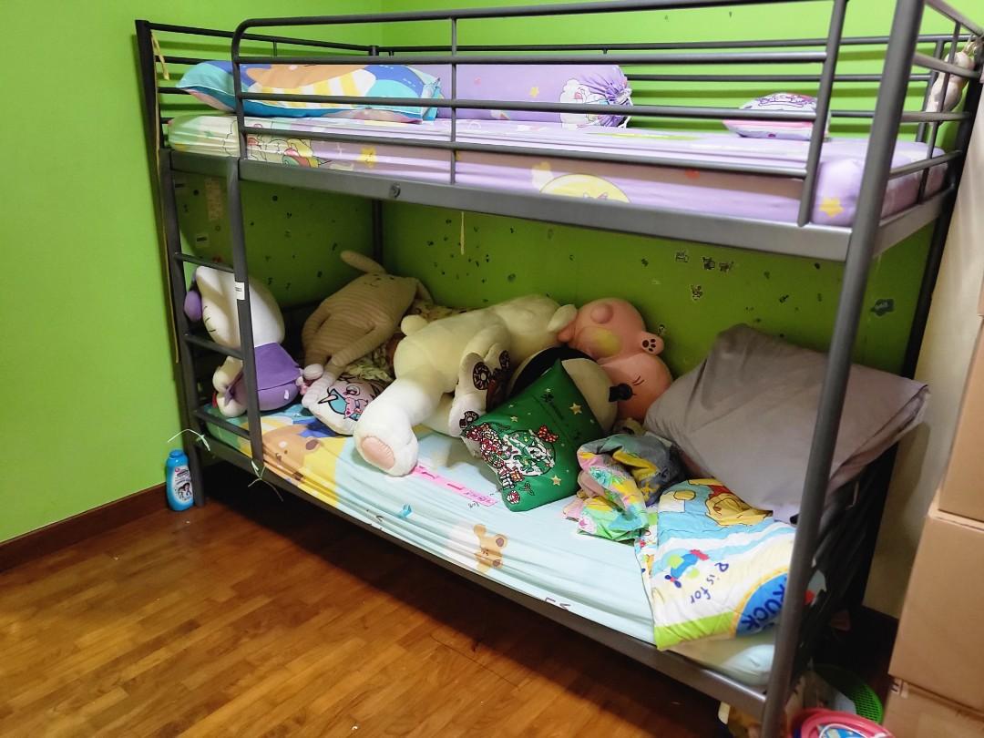 Metal Bunk bed frame (Ikea), Furniture & Home Living, Furniture, Bed