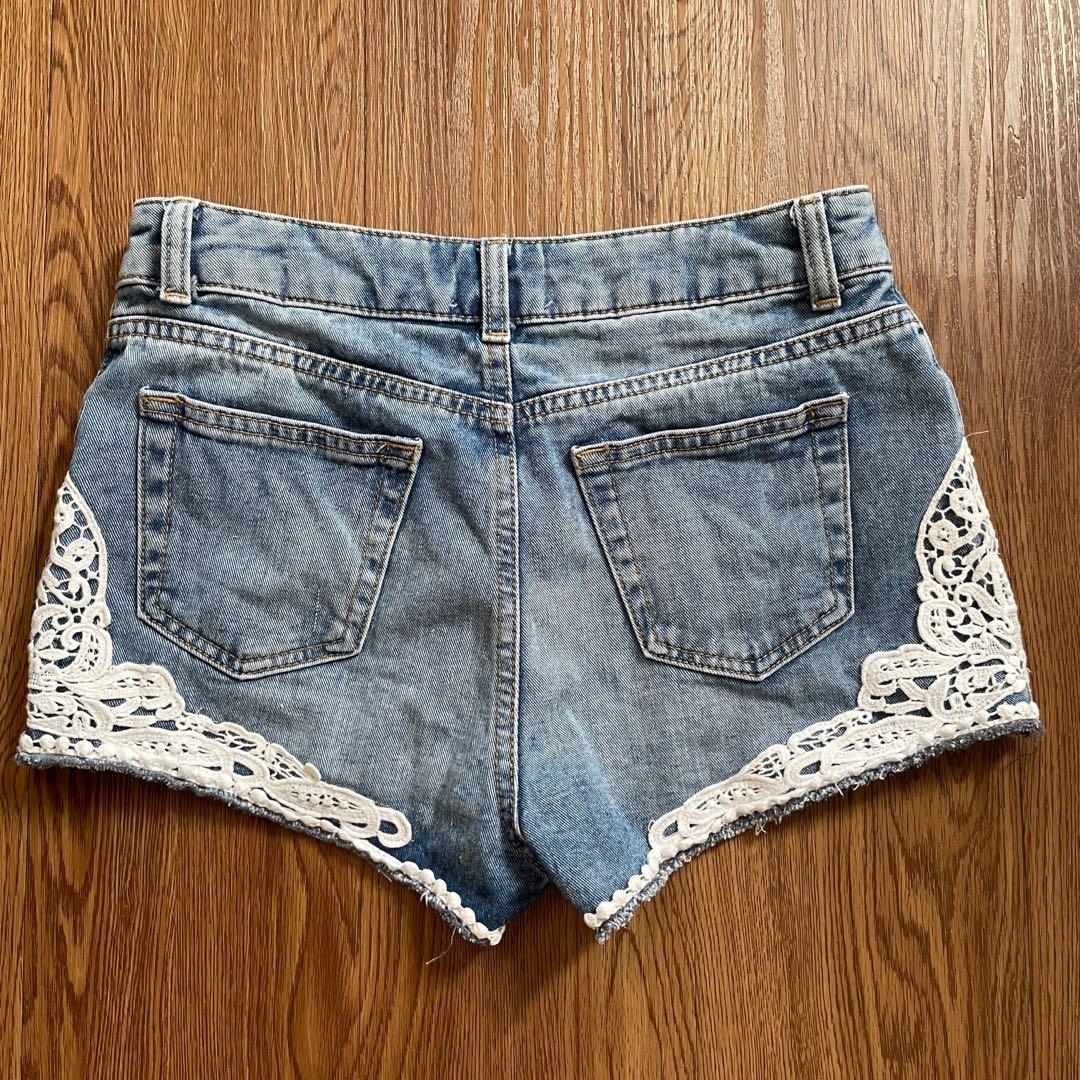 Miss Selfridge White Lace Mid Waist 