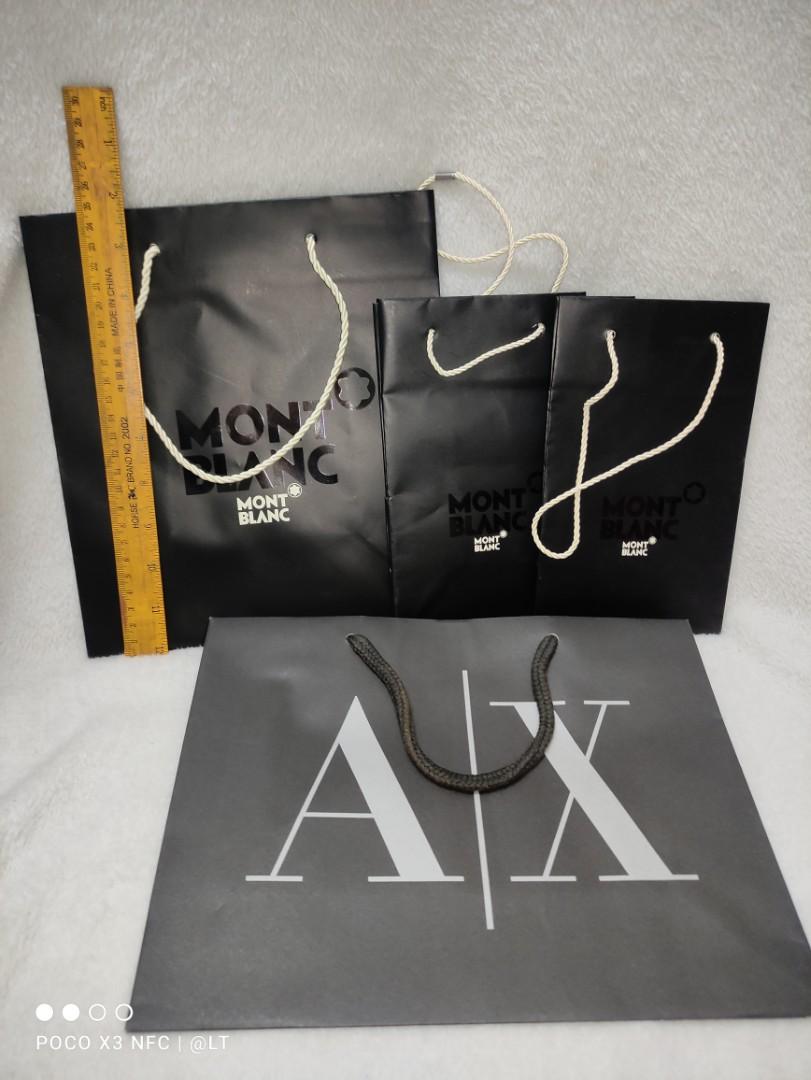 Mont Blanc and Armani Exchange Paper bag, Luxury, Bags & Wallets on  Carousell