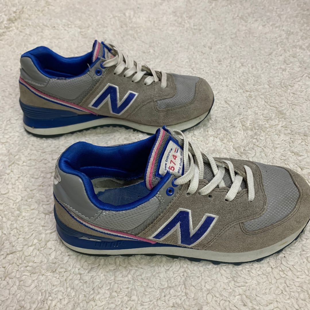 new balance 574 in royal blue and gray 