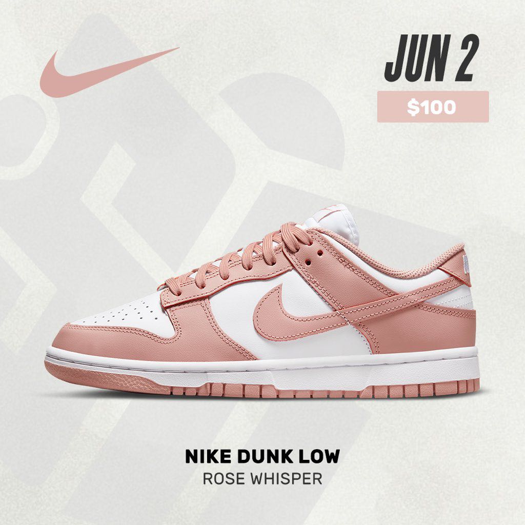 Nike Dunk Low Rose Whisper, Women's Fashion, Footwear, Sneakers on ...