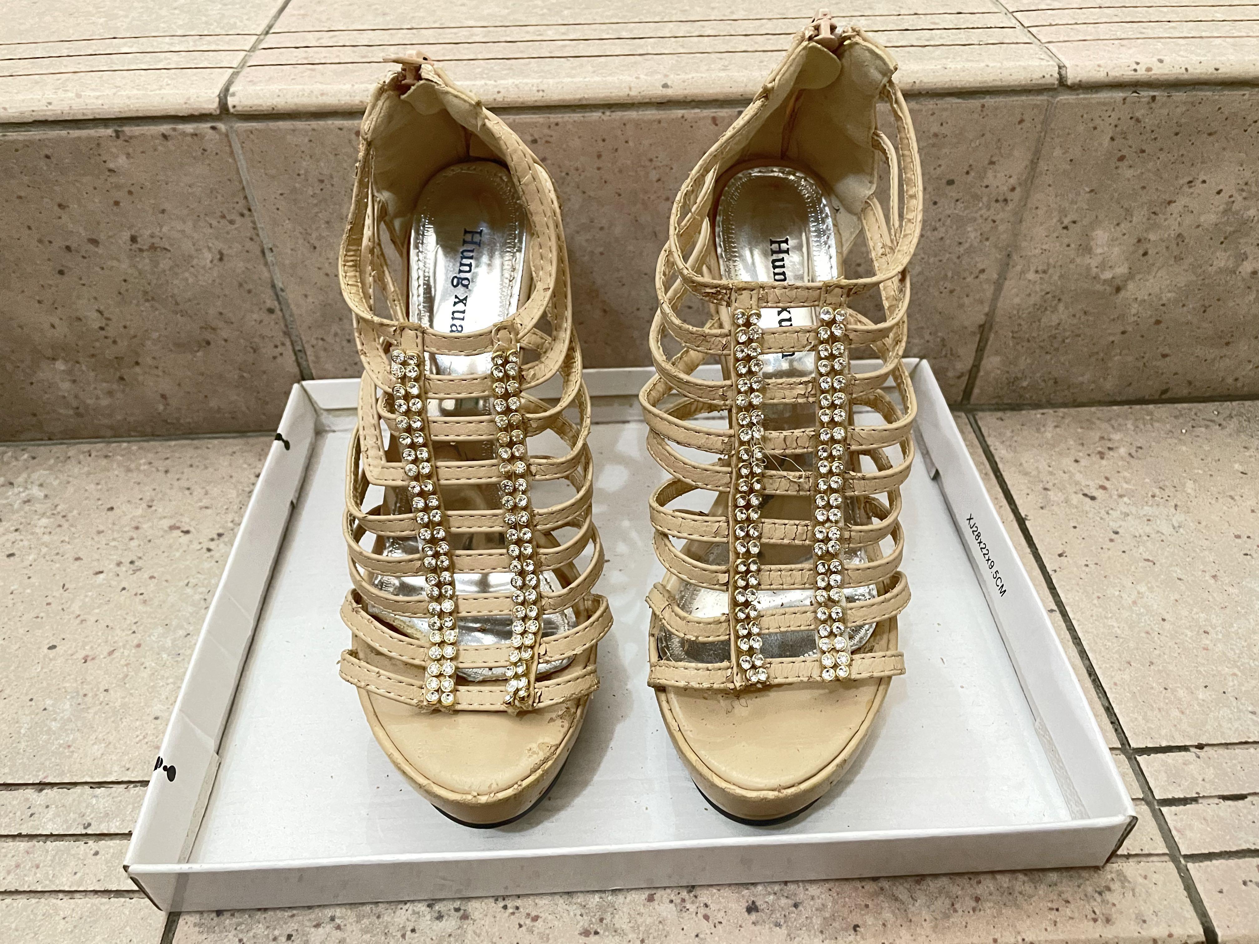 Gold gladiator sandals heels on sale