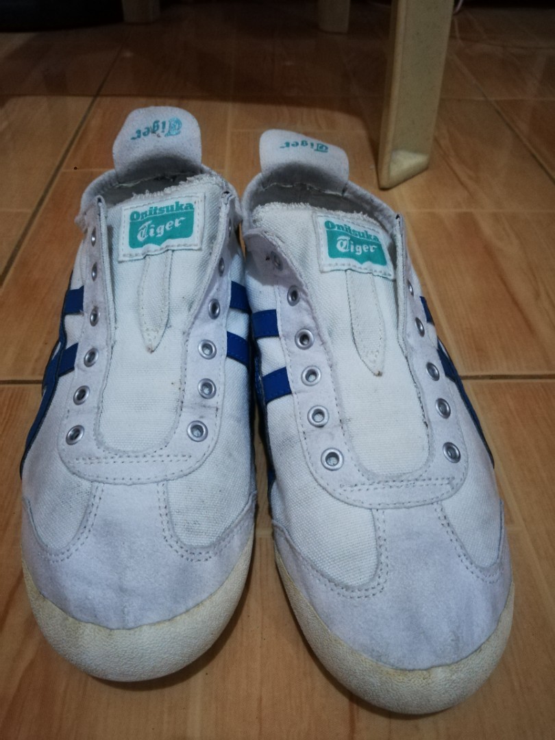 onitsuka tiger slip on cream navy