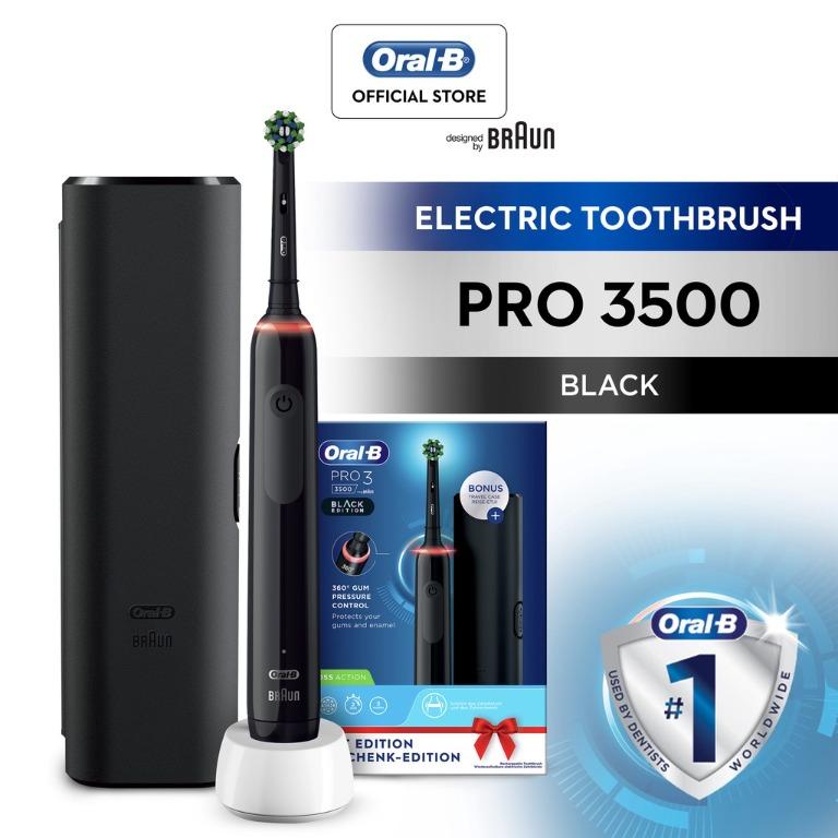 OralB Pro 3 3500 Electric Toothbrush with Smart Pressure Sensor and