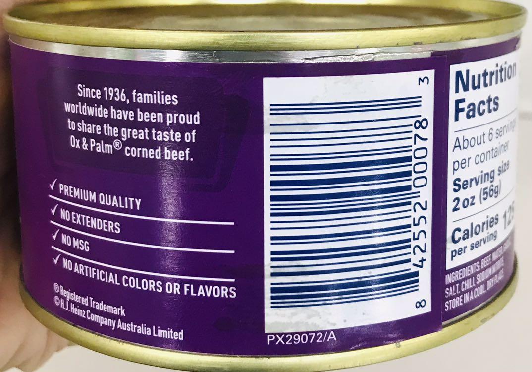 Ox & Palm Chili & Garlic Corned Beef 326g (Category: Packaged & Instant Food) located in Manila. Submitted by rotalie (Listing ID 1163642637, Image 3). Description: Ox & Palm Chili & Garlic Corned Beef 326g #inManila #inQC #inMandaluyong #inMakati #inTaguig #inPasig #inMarikina #inCainta #inAntipolo Delivery thru Lalamove or Grab express c/o buyer from Sampaloc Manila. Payment via bank transfer or GCash before shipping :) For further inquiries, p