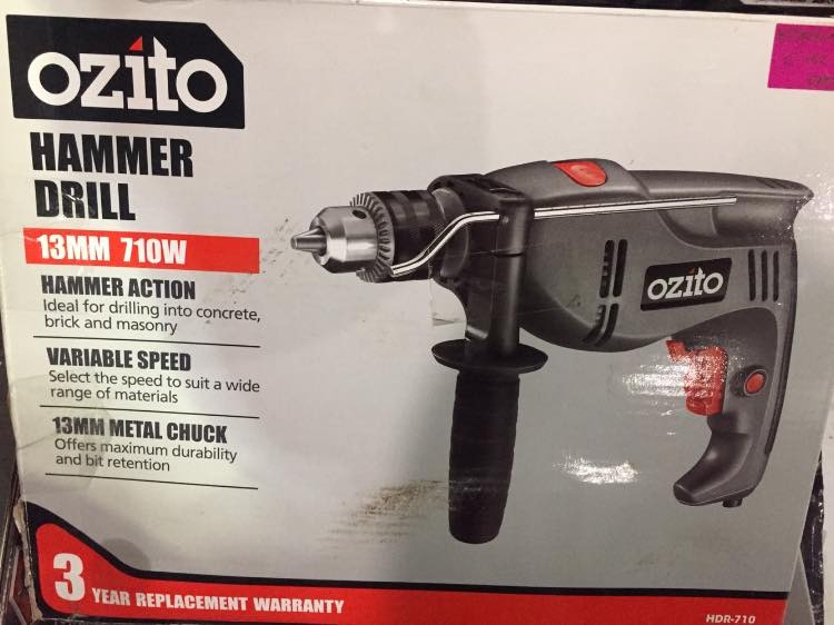 Ozito 13mm 710w hammer drill store
