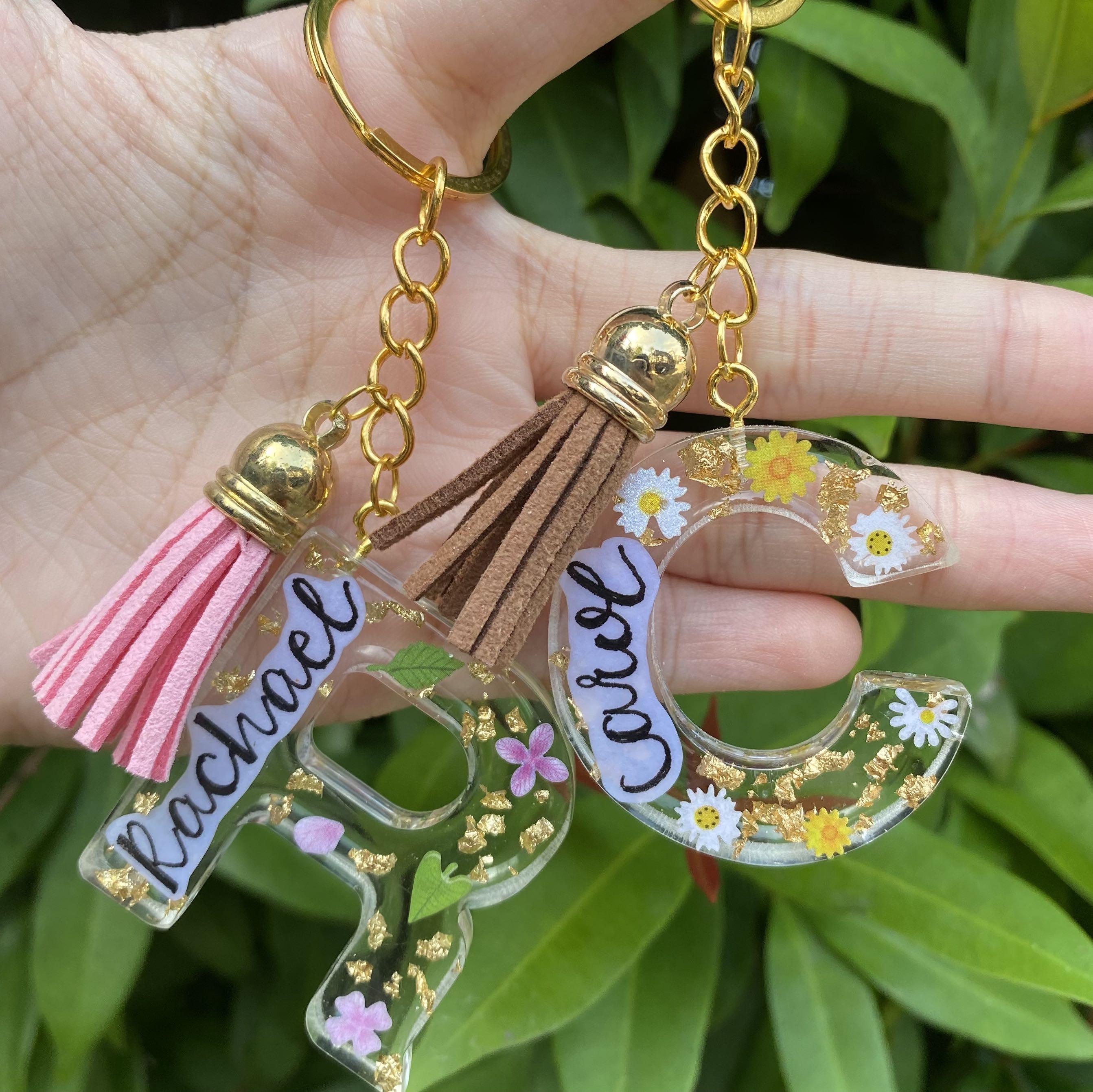 Handmade discount name keychains