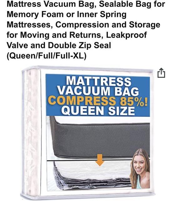 Queen Size Mattress Vacuum Bag, Sealable Bag for Inner Spring Mattresses,  Furniture & Home Living, Home Improvement & Organisation, Home Improvement  Tools & Accessories on Carousell