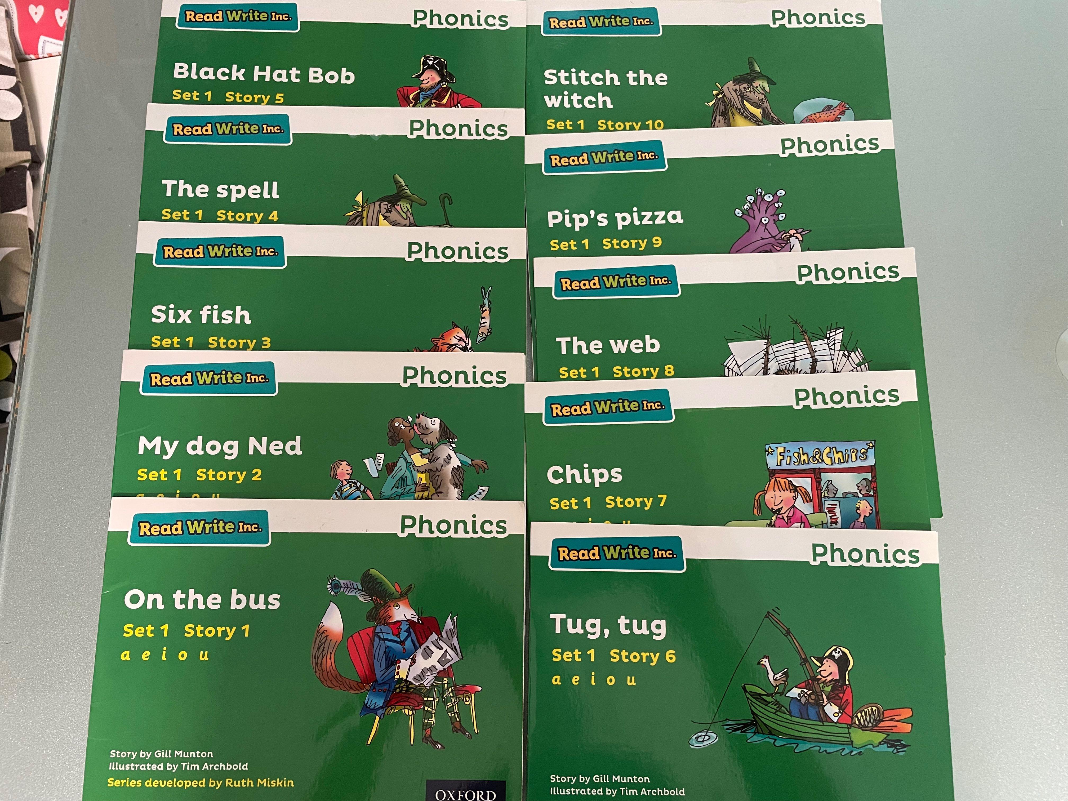 Read Write Inc Green Set 1 (Full set 10 books), 興趣及遊戲, 書本 & 文具
