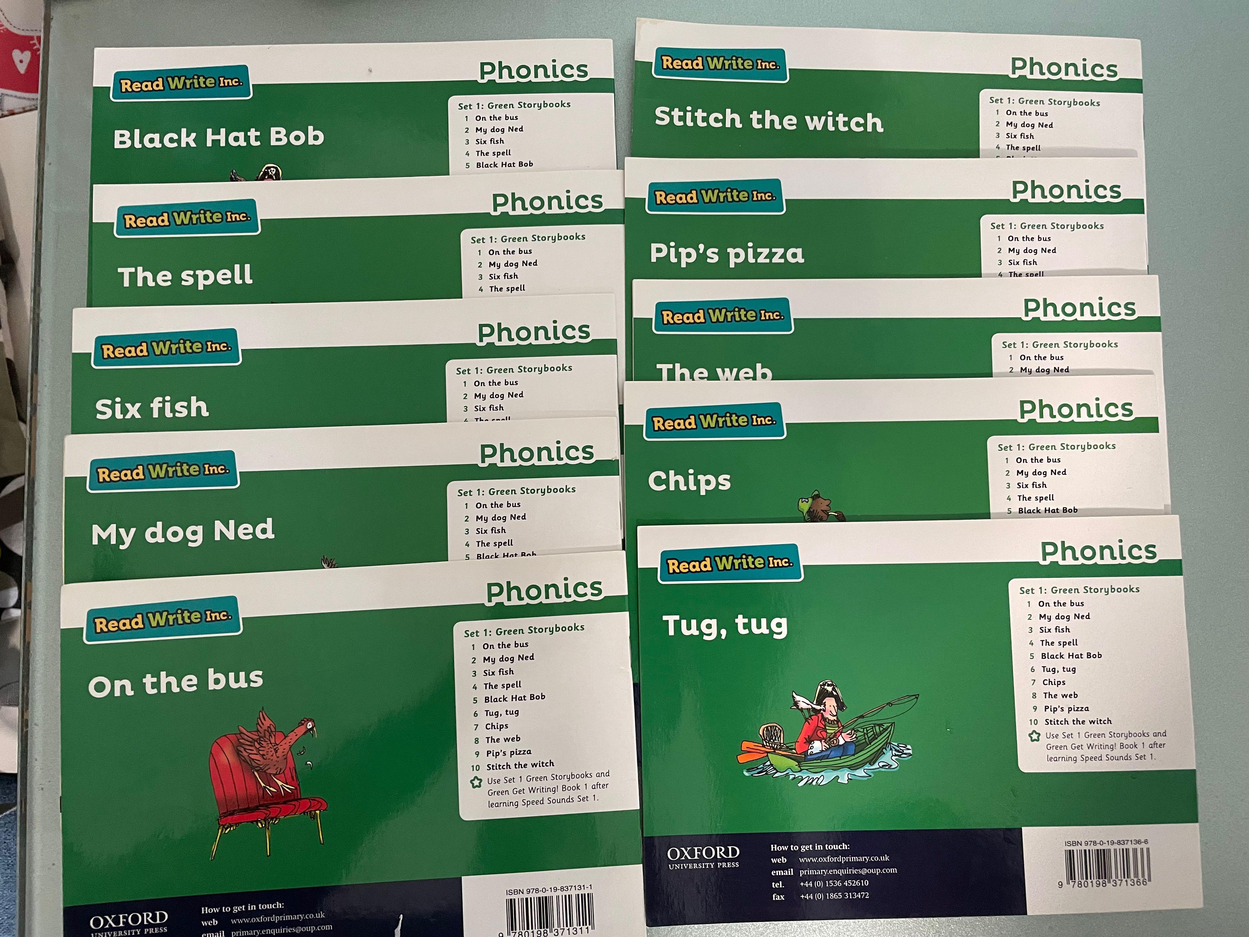 Read Write Inc Green Set 1 (Full set 10 books), 興趣及遊戲, 書本 & 文具