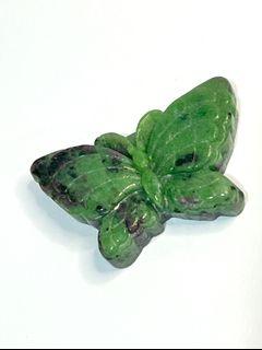Ruby Zoisite Butterfly Palm Stone - Natural Crystal